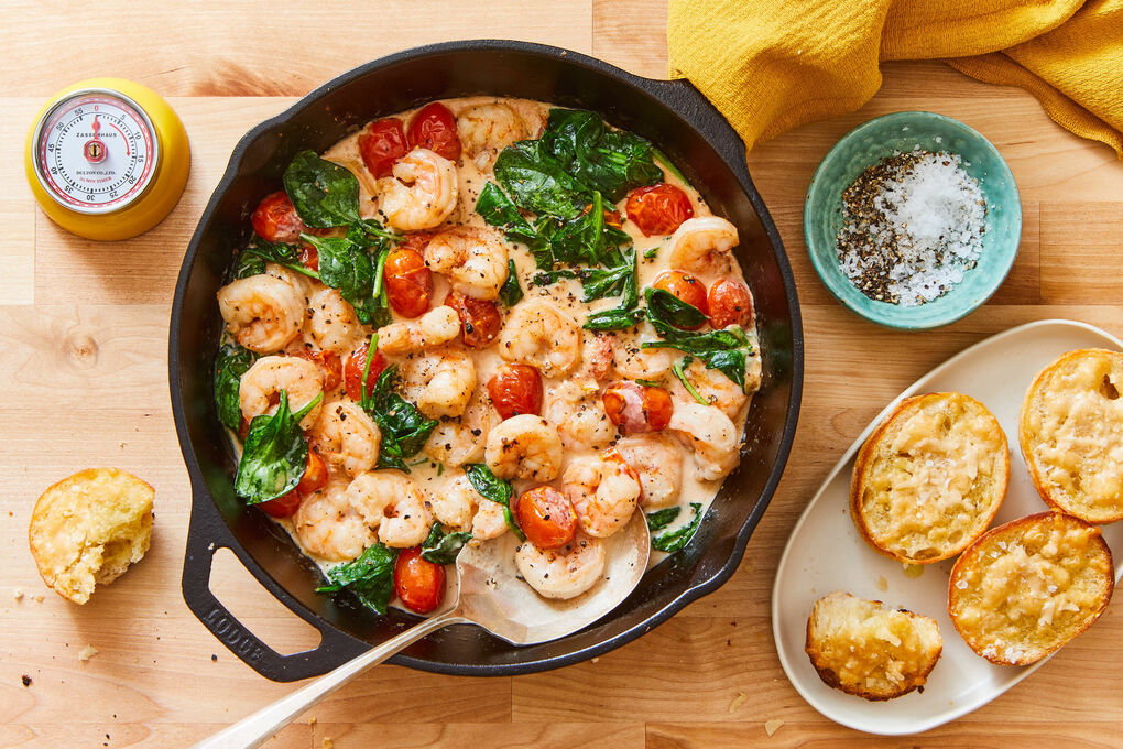 Creamy Tuscan Shrimp Skillet