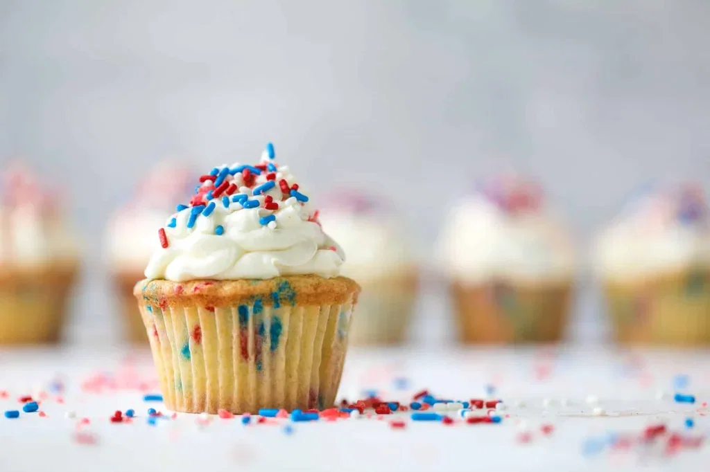 Firecracker Funfetti Cupcakes