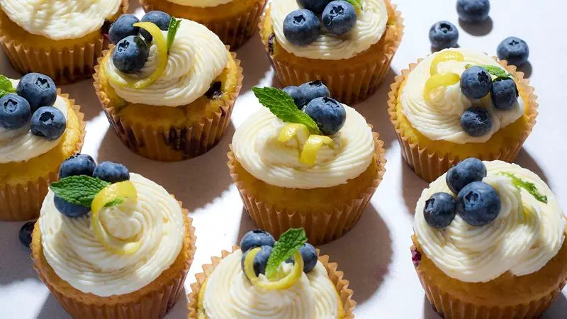 Lemon Blueberry Celebration Cupcakes