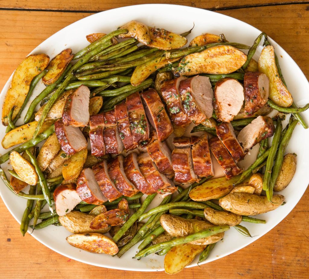 One-Pan Pork and Green Beans