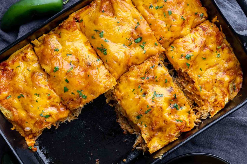 Pulled Pork Enchilada Casserole