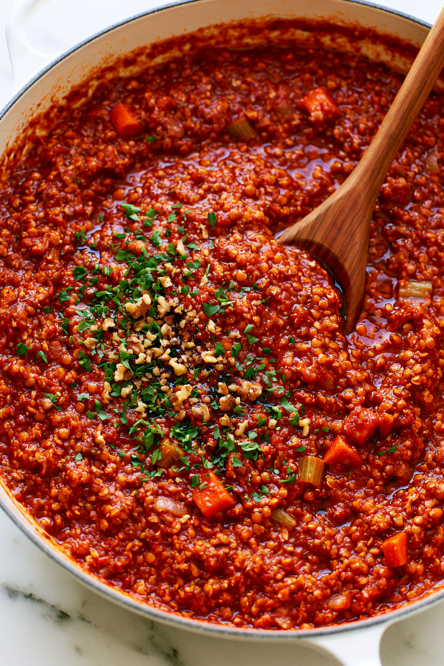 Remove the sauce from the heat and stir in the balsamic vinegar and fresh parsley or basil
