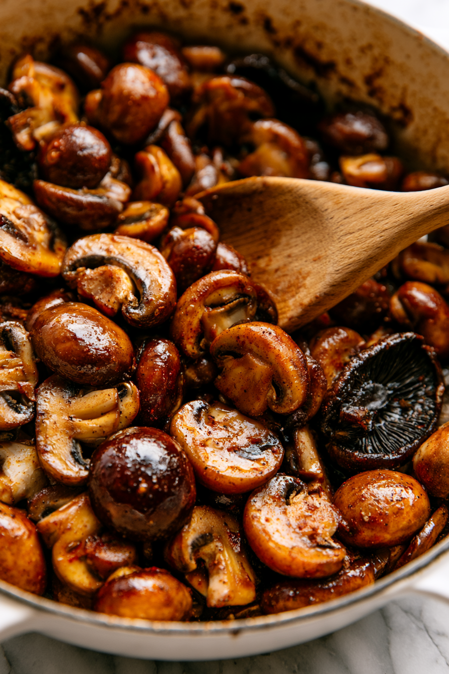 Season with salt, pepper, smoked paprika, soy sauce, and Dijon mustard