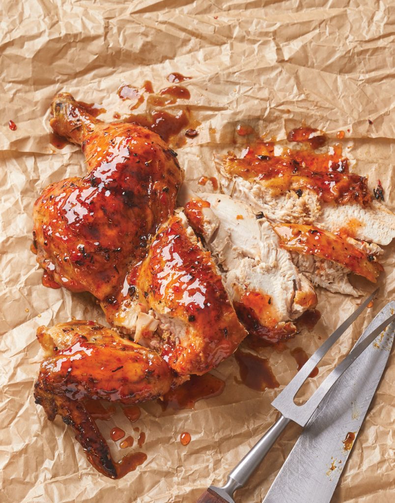 Smoked Chicken Legs with Bourbon Pepper Glaze