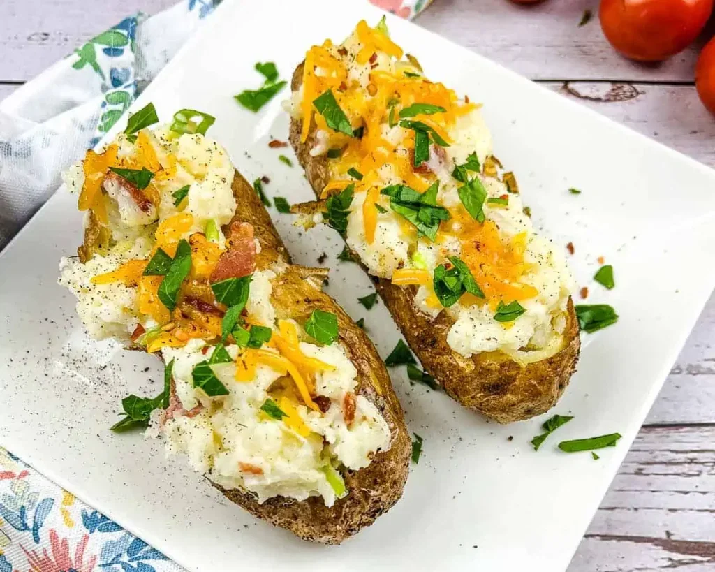 Smoked Double Stuffed Baked Potatoes