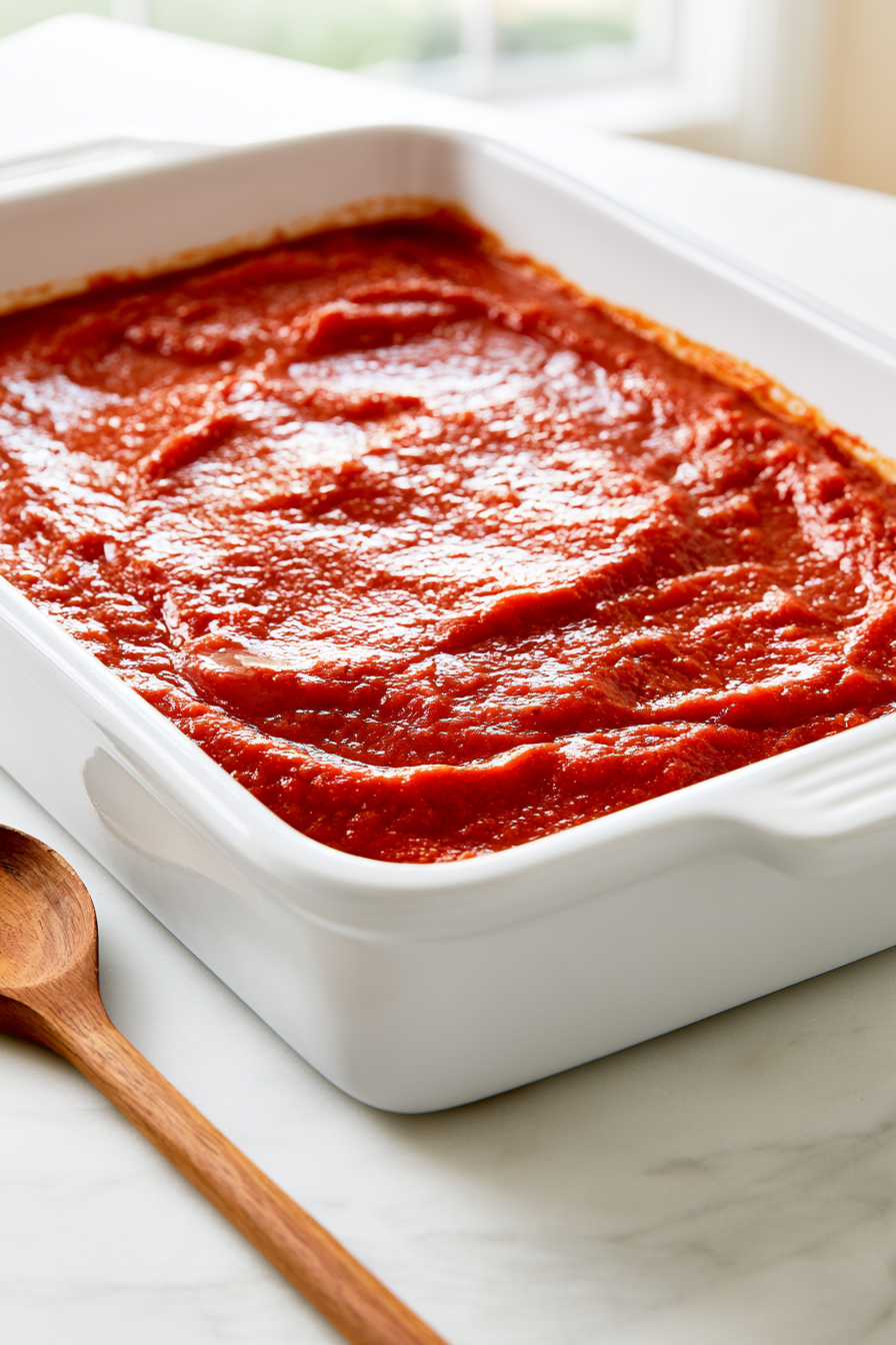 Spread-about-1-cup-of-the-tomato-sauce-across-the-bottom-of-a-9×13-inch-baking-dish
