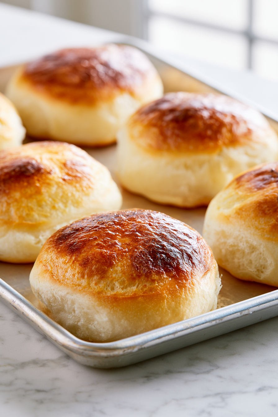 Toast the hamburger buns until lightly golden.