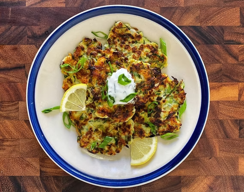 Zucchini Fritters with Dill Yogurt Sauce