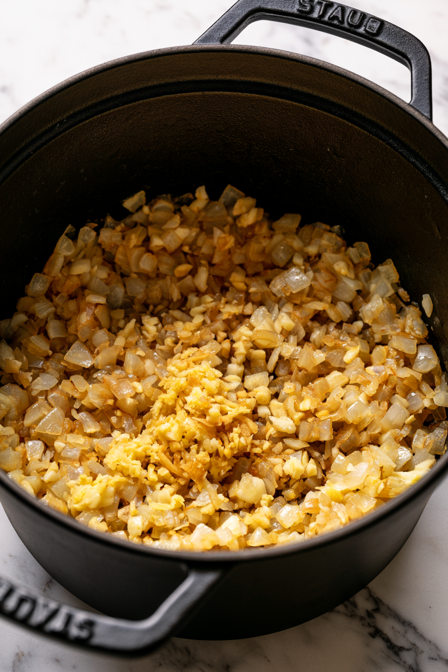 Add garlic and ginger, then cook for 30 seconds until fragrant