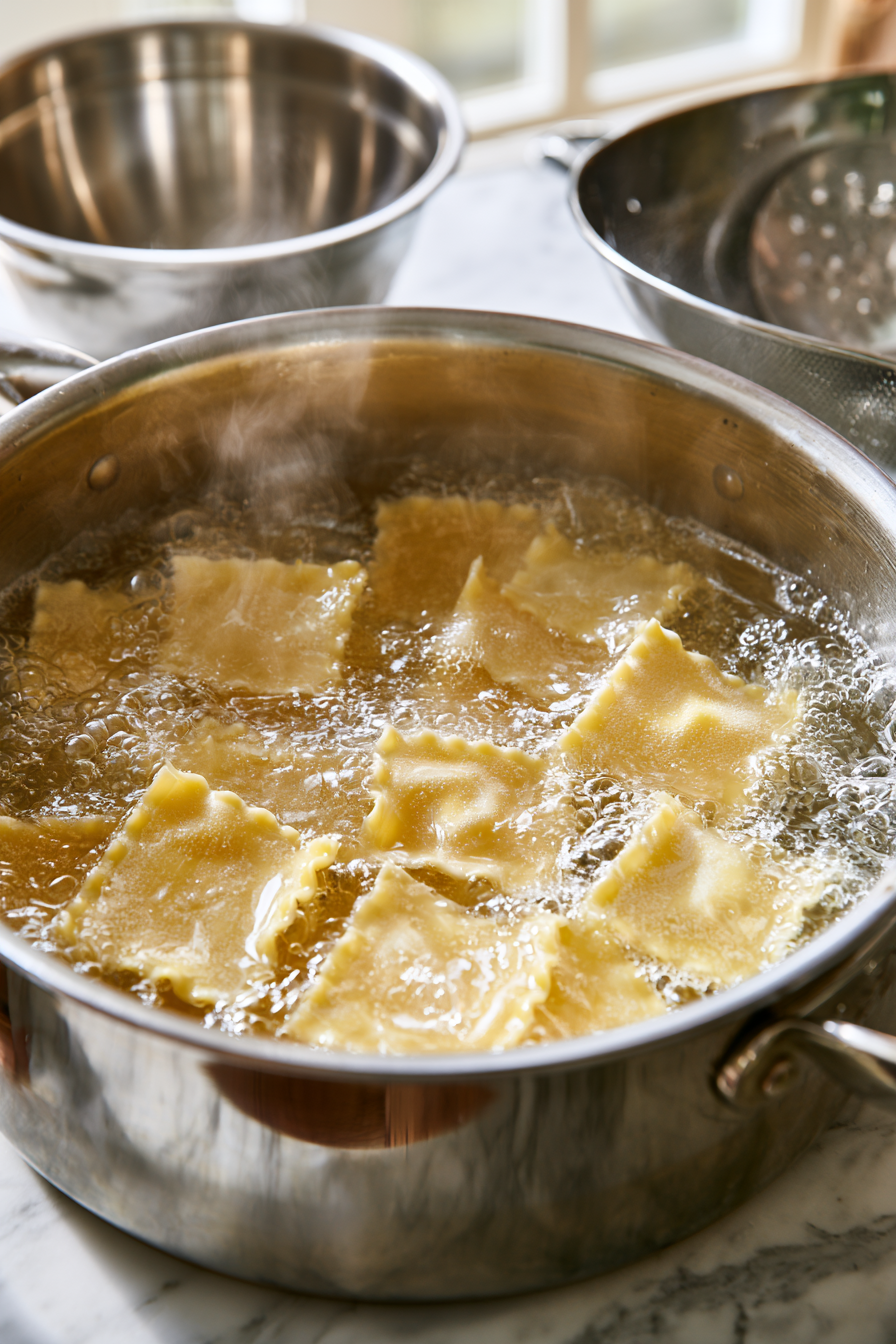 Bring a large pot of salted water to a boil and cook the lasagna noodles according to the package directions until just tender