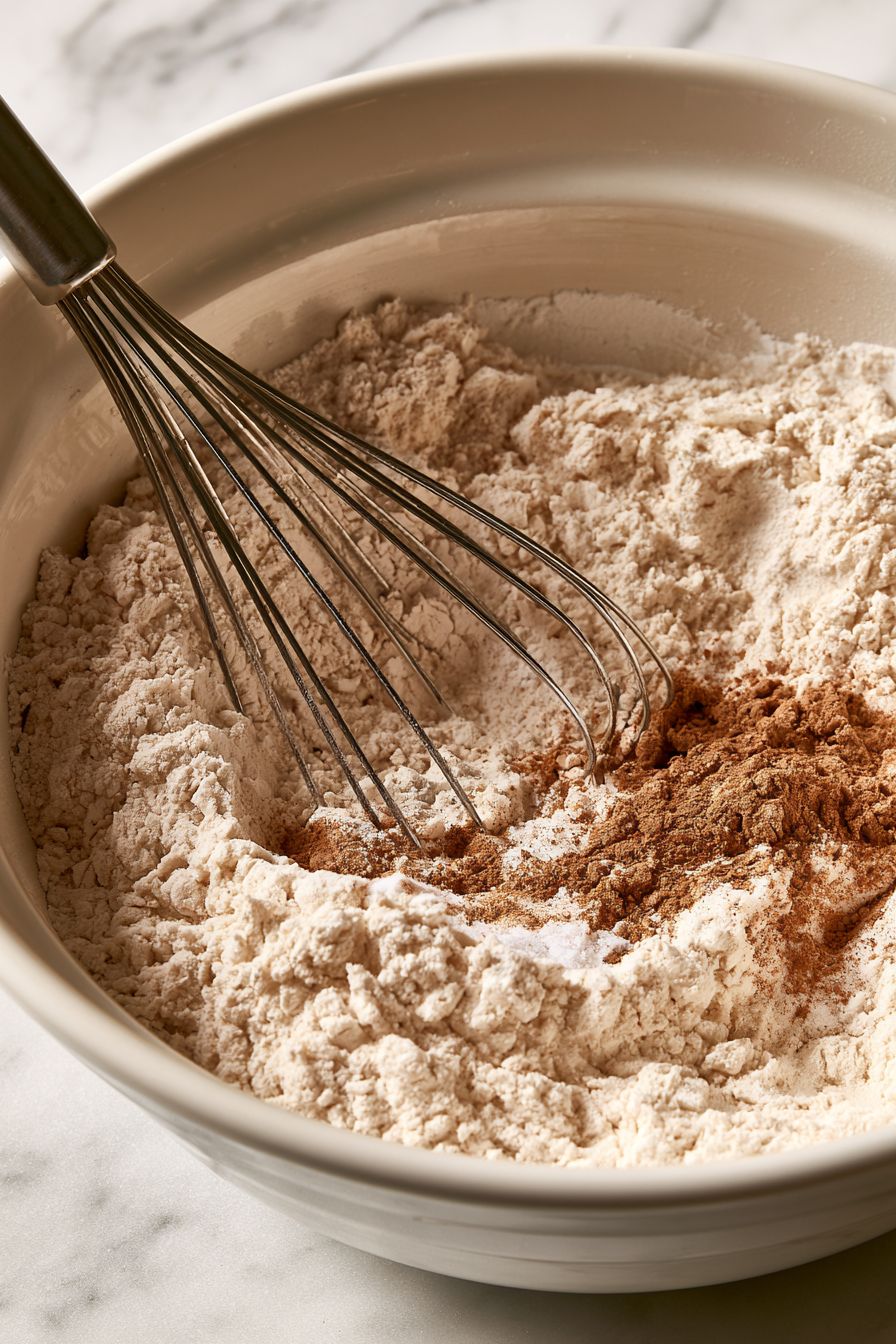 For the cake batter, whisk together the flour, baking soda, baking powder, salt, cinnamon, nutmeg, ginger, and cloves in a large bowl