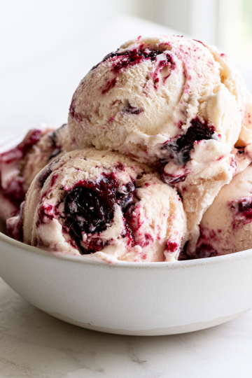 Homemade Black Cherry Ice Cream
