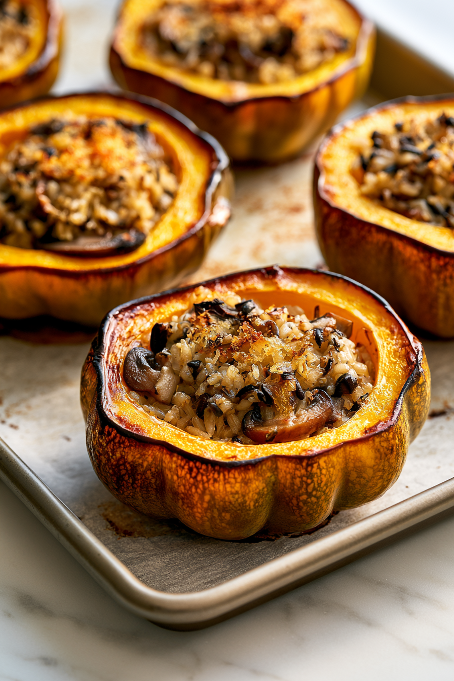 Return the stuffed squash to the oven and bake for 10 minutes