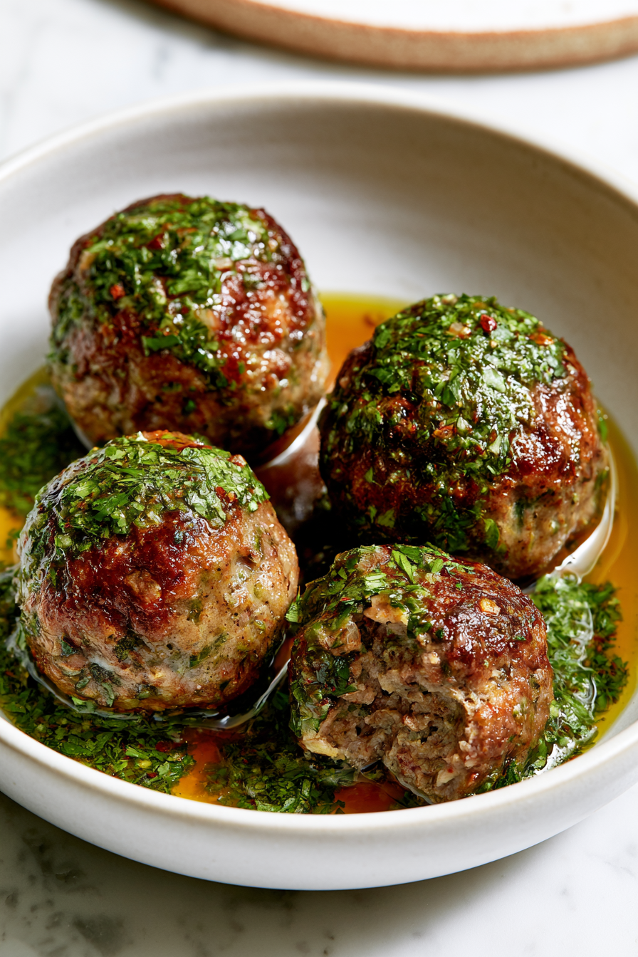 Serve Chimichurri Meatballs