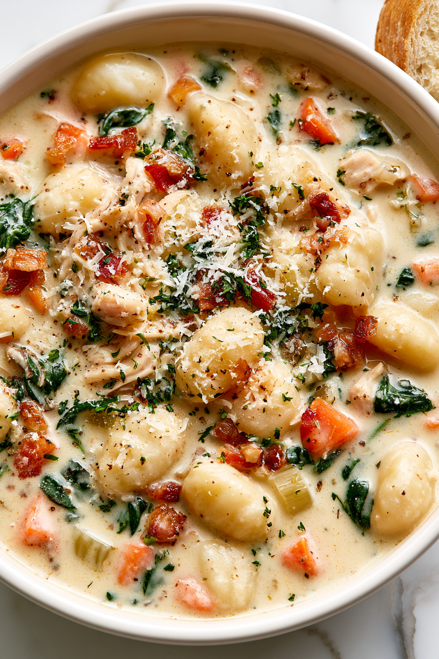Serve Crockpot Chicken Gnocchi Soup