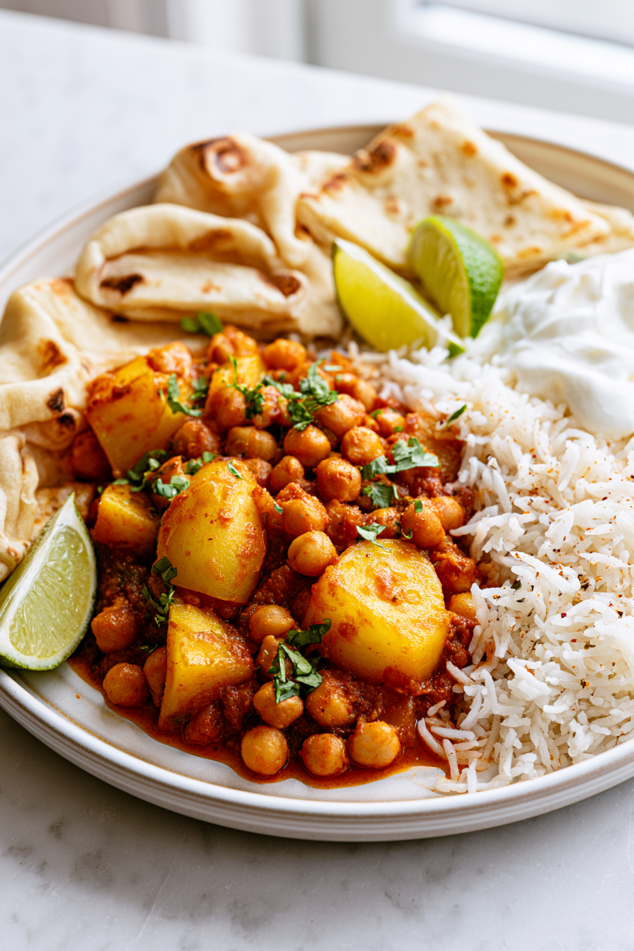 Serve hot over basmati rice with naan, lime wedges, or yogurt on the