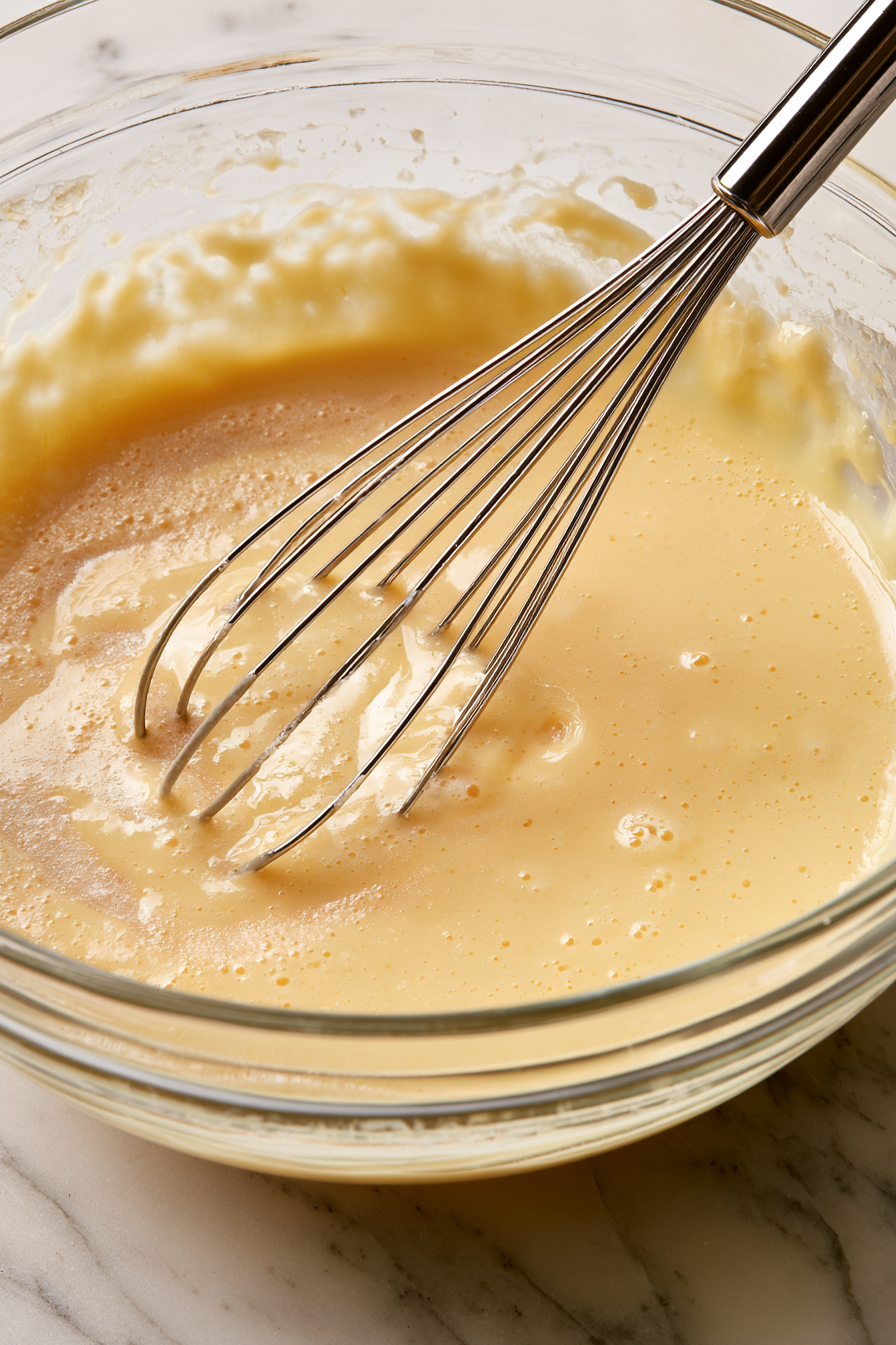 Whisk the egg yolks and sugar in a heat-safe bowl until pale and slightly thickened