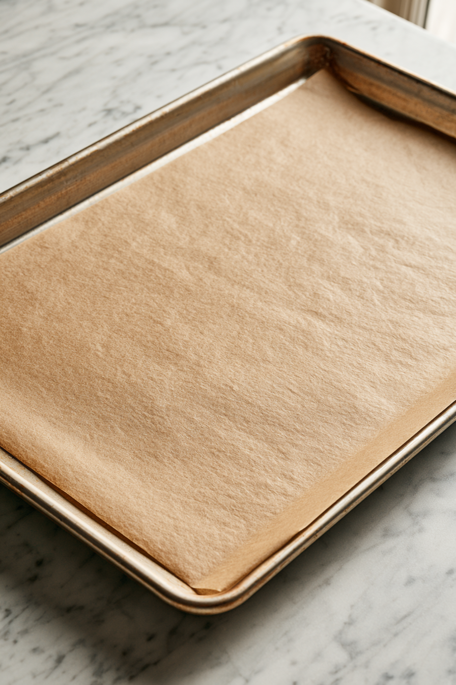 line a baking sheet with parchment paper
