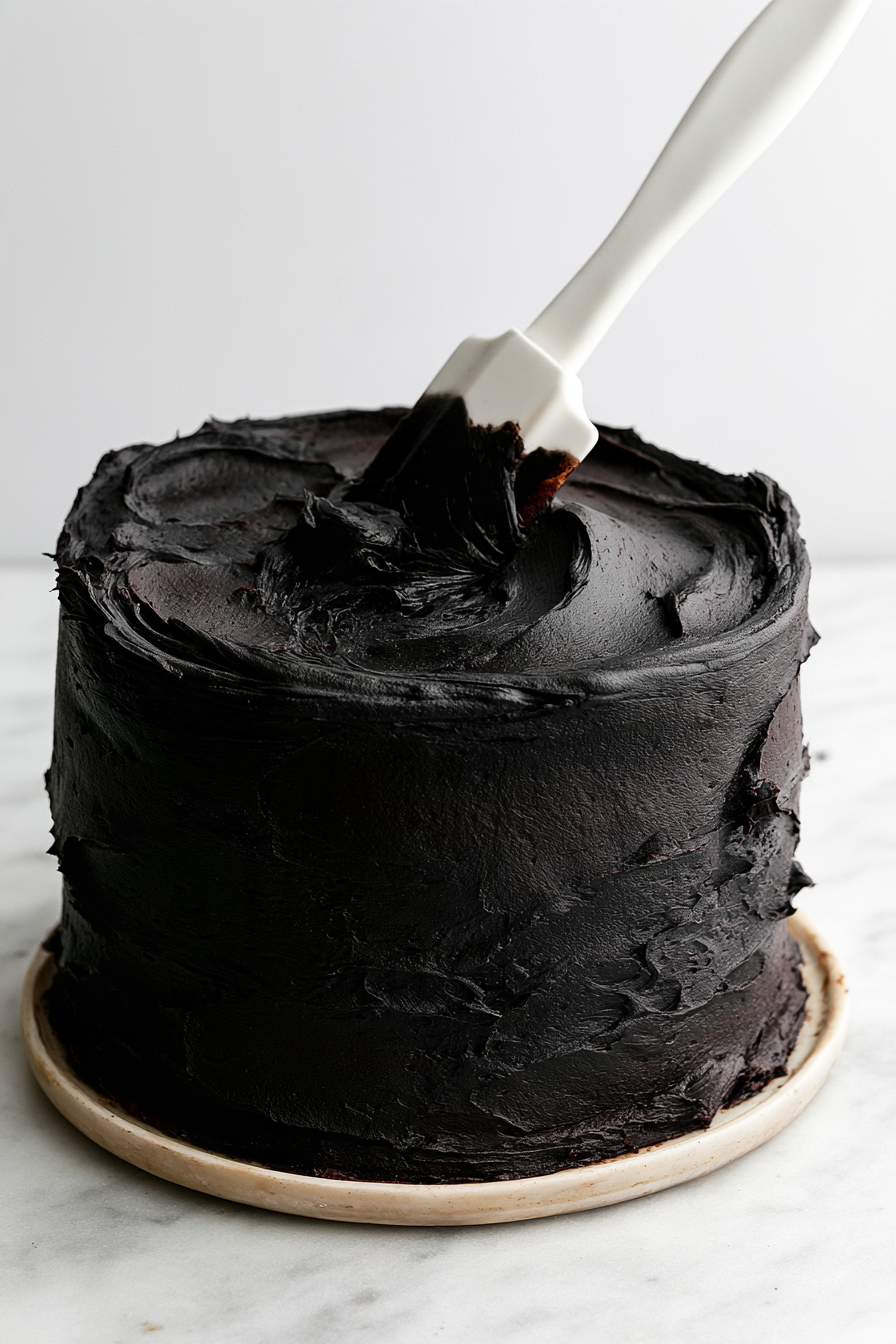 Apply the remaining buttercream in a smooth, even layer. Chill again for about 30 minutes so the frosting firms up