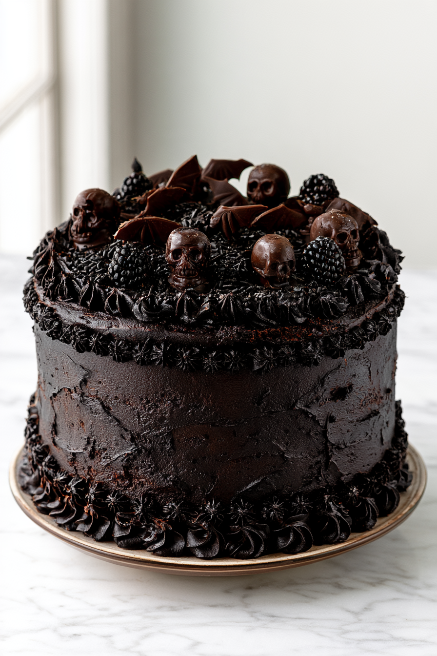 Black Velvet Halloween Cake