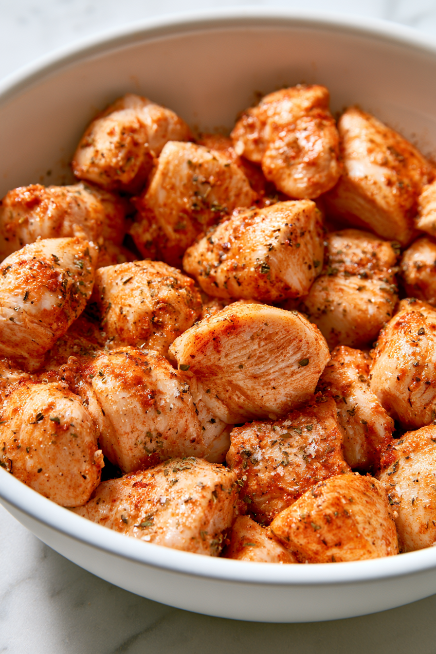 Season the chicken with smoked paprika, oregano, ½ teaspoon salt, and black pepper