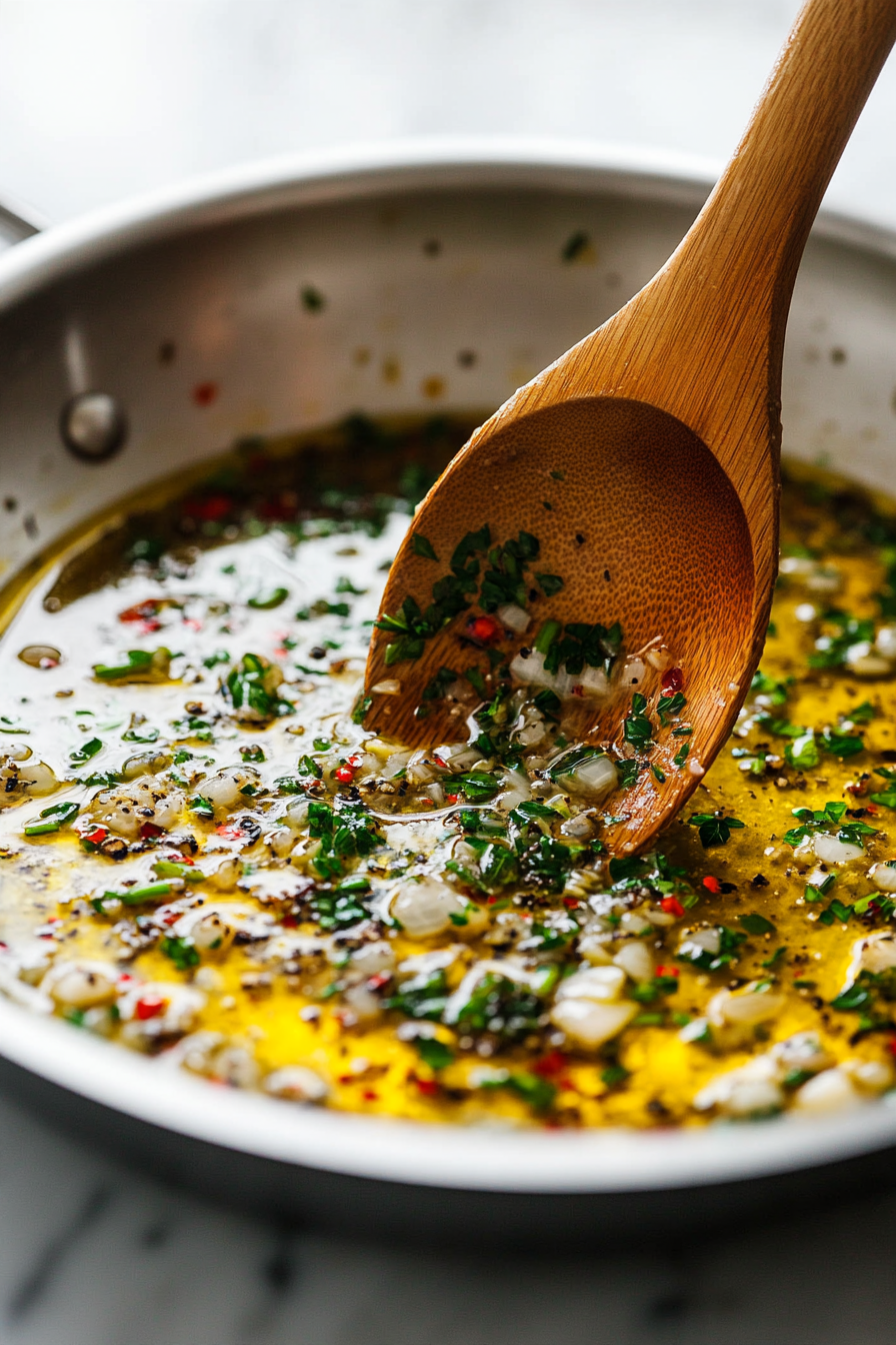 Add the lemon juice, lemon zest, parsley, tarragon, and chives. Season with freshly ground black pepper