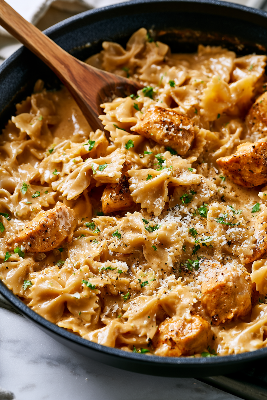 Garlic Butter Chicken Bowtie Pasta