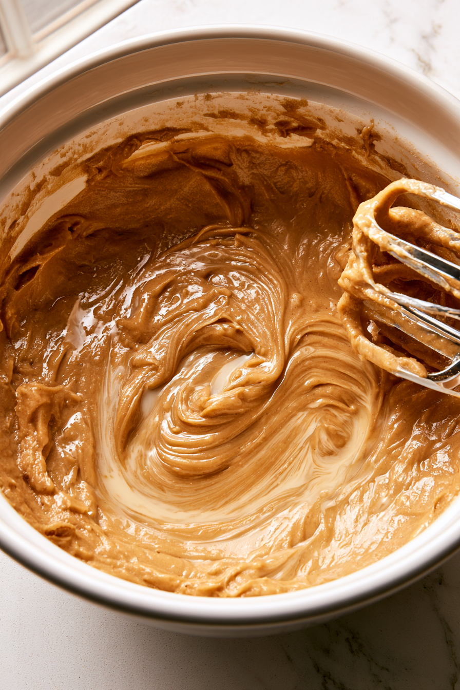 Mix in the egg and vanilla extract until smooth
