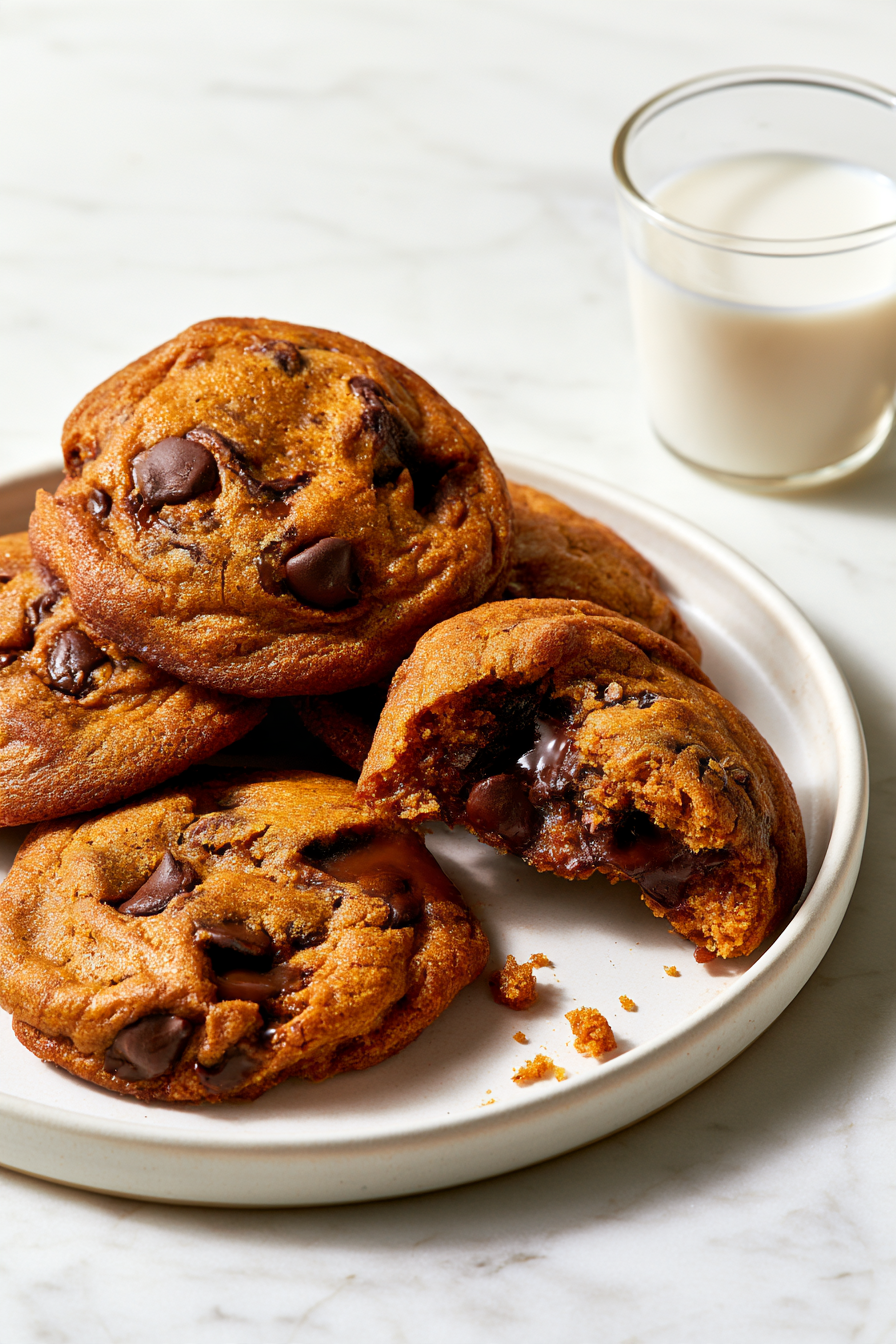 Serve Pumpkin Chocolate Chip Cookies with Brown Butter