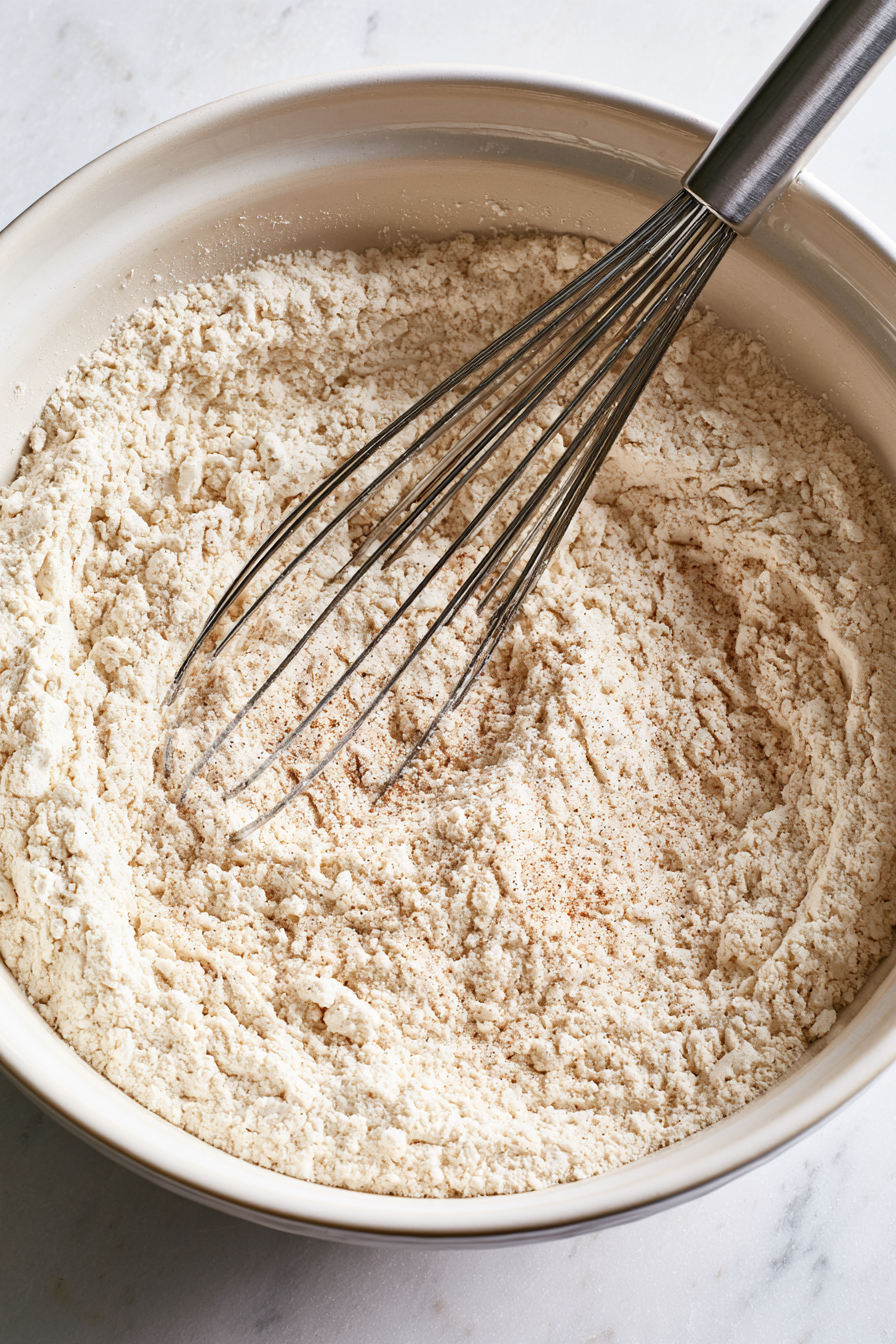 In a medium bowl, whisk together the flour, baking soda, baking powder, kosher salt, and cinnamon.